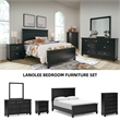 Pemberly Row Contemporary Solid Wood 5-Drawers Bedroom Chest in Black
