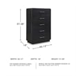 Pemberly Row Wooden Modern / Contemporary Black Chest of Drawers