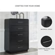 Pemberly Row Wooden Modern / Contemporary Black Chest of Drawers