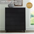 Pemberly Row Engineered Wood Contemporary Black Wide Chest of Drawers