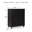 Pemberly Row Engineered Wood Contemporary Black Wide Chest of Drawers