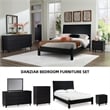 Pemberly Row Engineered Wood Contemporary Black Wide Chest of Drawers