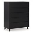Pemberly Row Engineered Wood Contemporary Black Wide Chest of Drawers