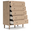 Pemberly Row Engineered Wood Contemporary Beige Chest of Drawers