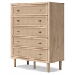 Pemberly Row Engineered Wood Contemporary Beige Chest of Drawers