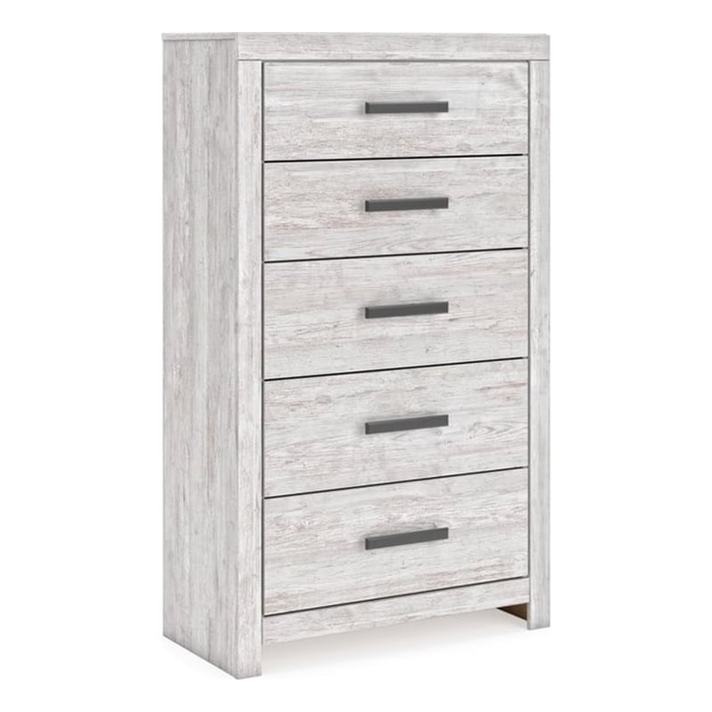 Pemberly Row Engineered Wood Contemporary Light Gray Chest of Drawers