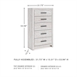 Pemberly Row Engineered Wood Contemporary Light Gray Chest of Drawers