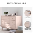Pemberly Row Engineered Wood Modern / Contemporary Blush Dresser