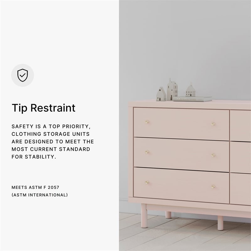 Pemberly Row Engineered Wood Modern / Contemporary Blush Dresser