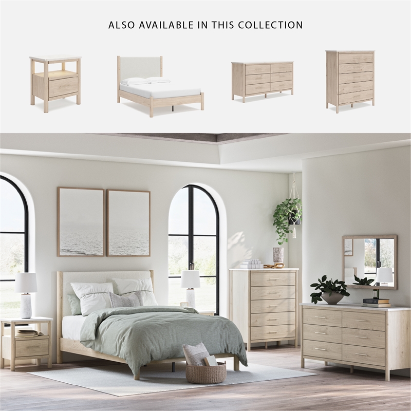 Pemberly Row Engineered Wood Transitional Brown & White Dresser