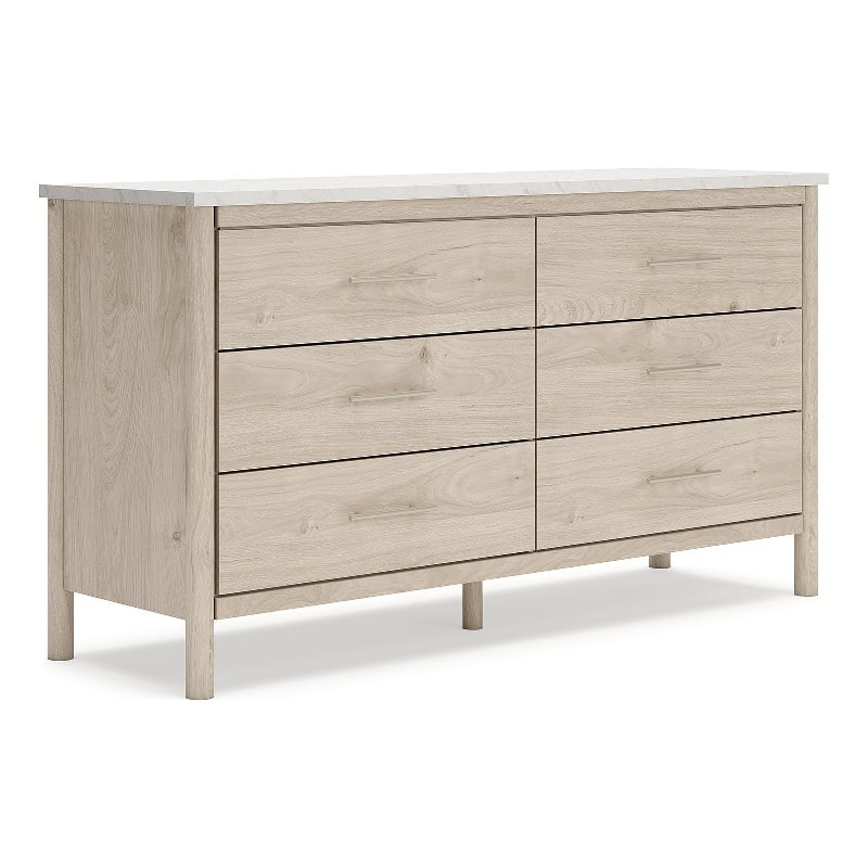 Pemberly Row Engineered Wood Transitional Brown & White Dresser