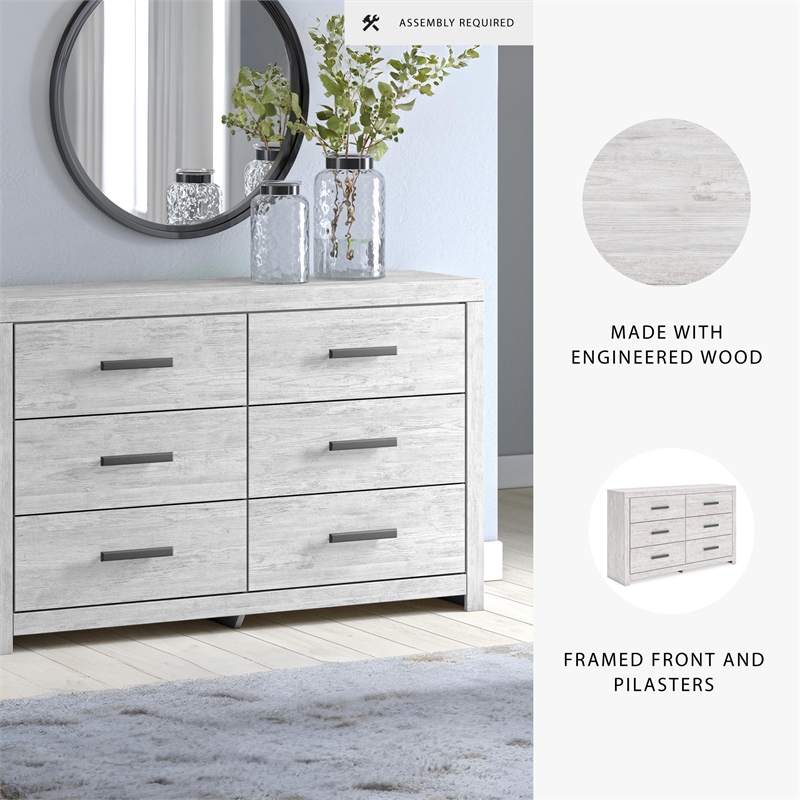 Pemberly Row Engineered Wood Modern / Contemporary Whitewash Dresser