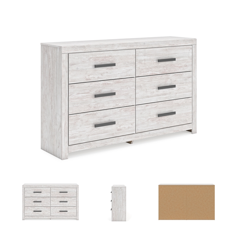 Pemberly Row Engineered Wood Modern / Contemporary Whitewash Dresser