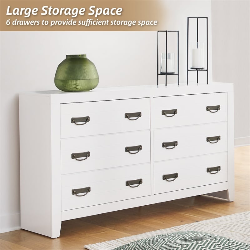 Pemberly Row Wooden Modern / Contemporary Binterglen White Dresser