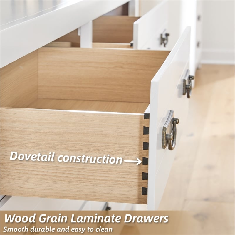 Pemberly Row Wooden Modern / Contemporary Binterglen White Dresser