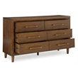 Pemberly Row Wooden Mid-Century Modern Brown Bedroom Dresser