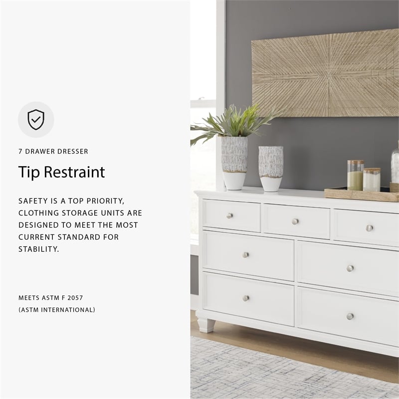 Pemberly Row Wooden Modern / Contemporary White Bedroom Dresser