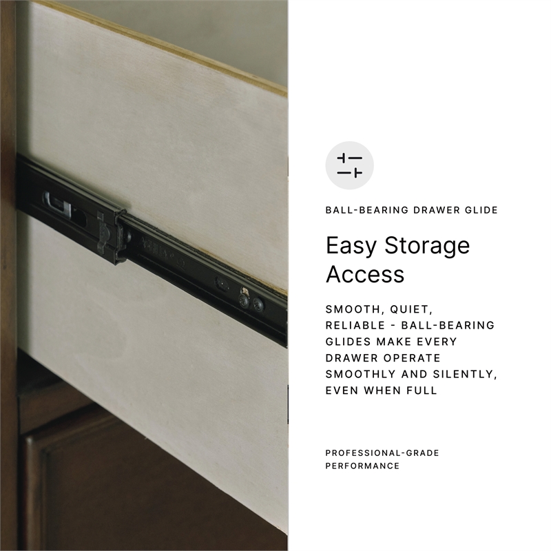 Pemberly Row Solid Wood 7-Drawer Bedroom Dresser in Brownish Cherry