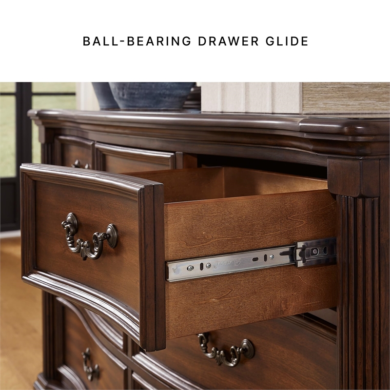 Pemberly Row Wooden Modern Traditional Brown Bedroom Dresser