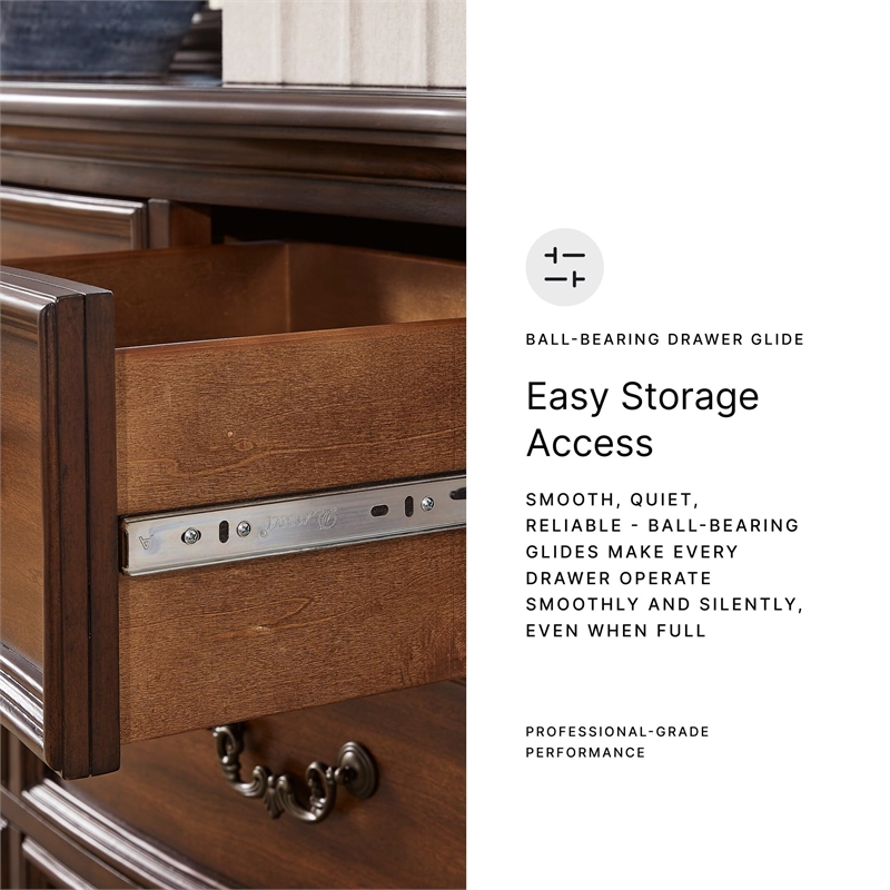 Pemberly Row Wooden Modern Traditional Brown Bedroom Dresser