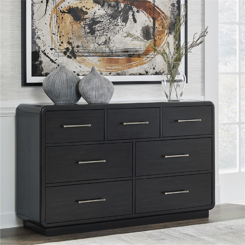 Pemberly Row Wooden Modern / Contemporary Black Bedroom Dresser