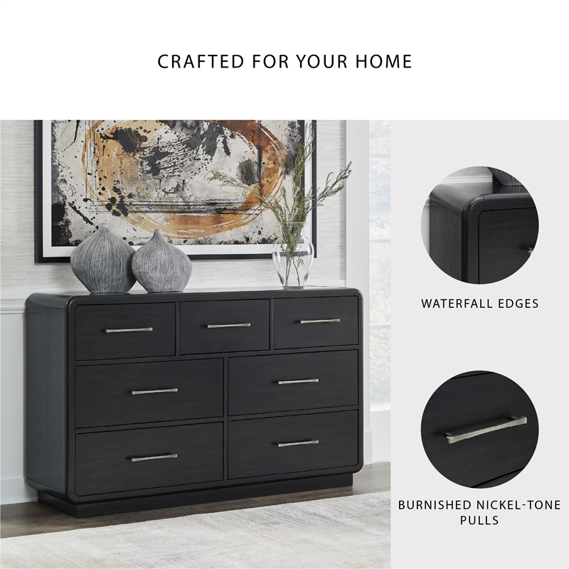Pemberly Row Wooden Modern / Contemporary Black Bedroom Dresser