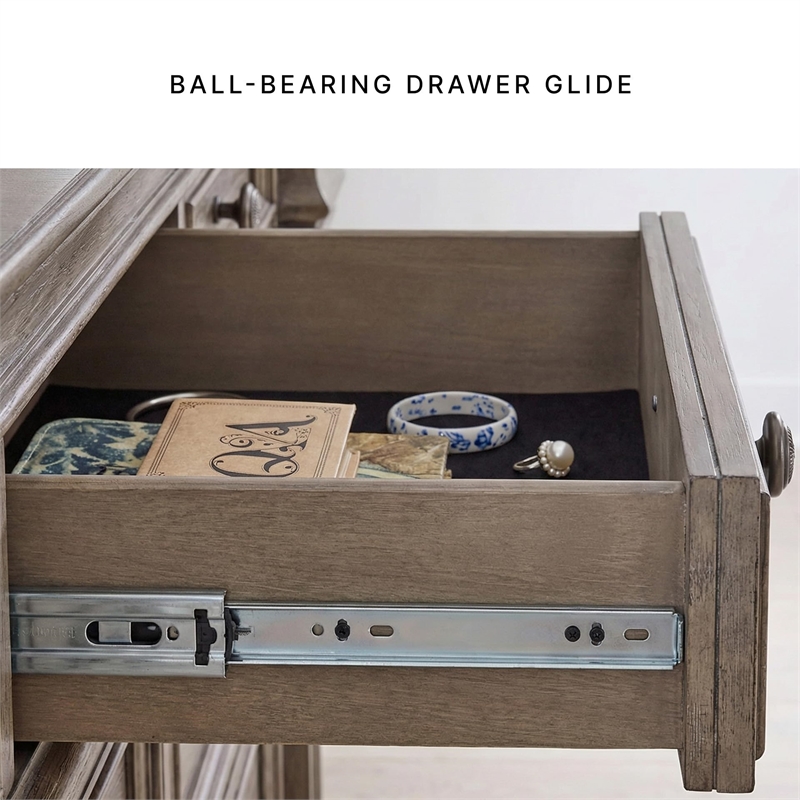 Pemberly Row Wooden Traditional Light Grayish Brown Bedroom Dresser