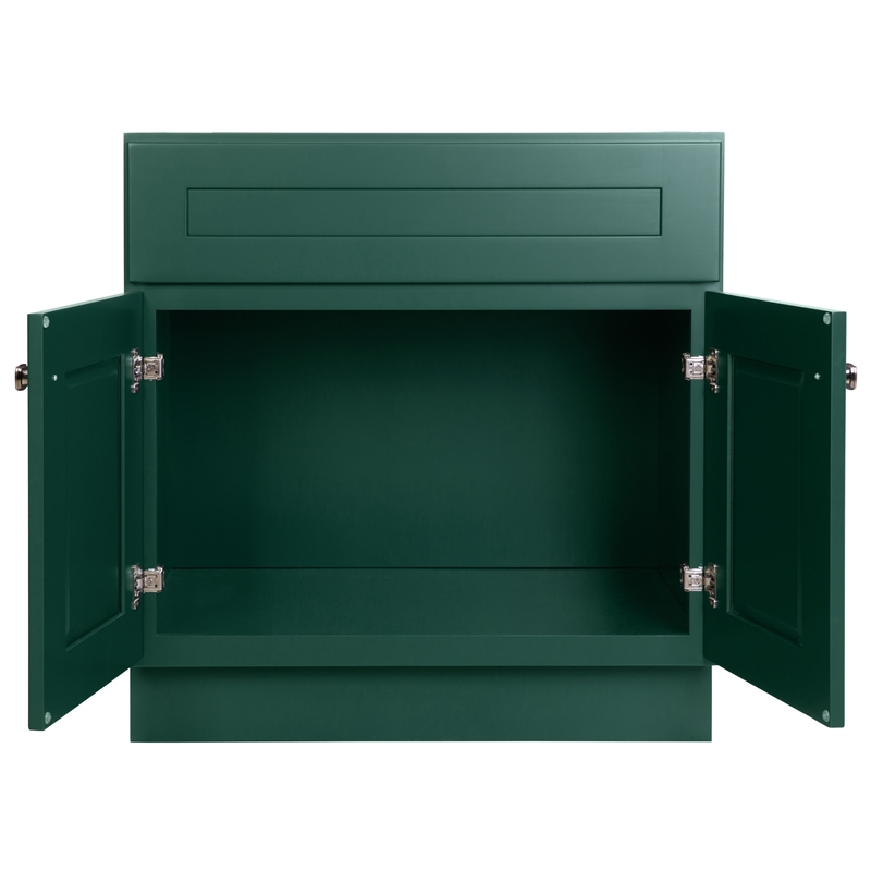 Pemberly Row Wood Vanity Without Top in Green Hunt Club Fully Assembled 30