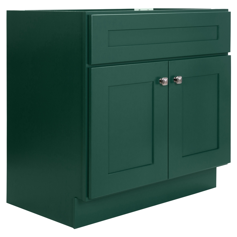 Pemberly Row Wood Vanity Without Top in Green Hunt Club Fully Assembled 30