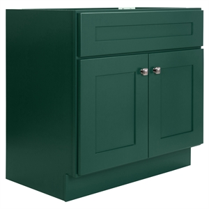 Pemberly Row Wood Vanity Without Top in Green Hunt Club Fully Assembled 30&quot