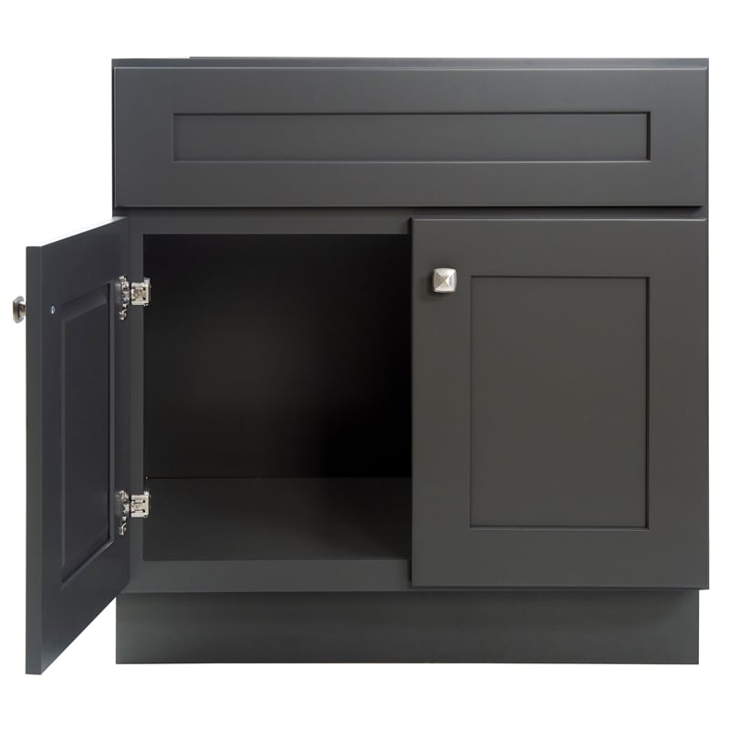 Pemberly Row Wood Vanity Without Top in Urbane Bronze Unassembled 30