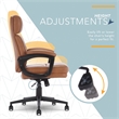 Pemberly Row Classic Executive Office Chair Bonded Leather in Cognac