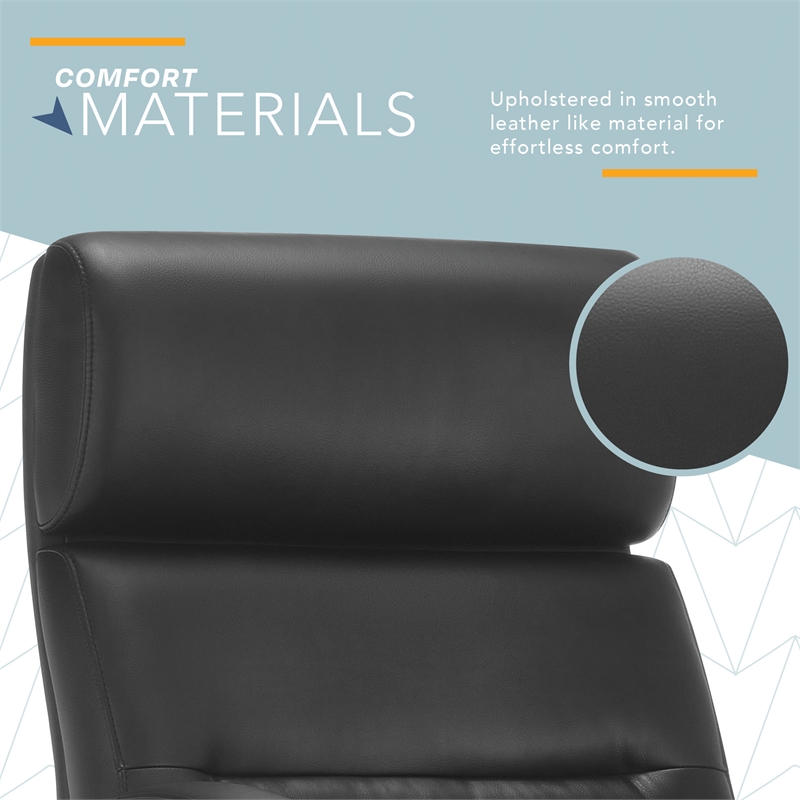 Pemberly Row Classic Executive Office Chair Bonded Leather in Black