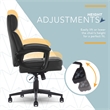 Pemberly Row Classic Executive Office Chair Bonded Leather in Black