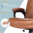 Pemberly Row Classic Big & Tall Executive Office Chair Bonded Leather in Cognac