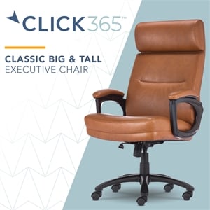Pemberly Row Classic Big & Tall Executive Office Chair Bonded Leather in Cognac
