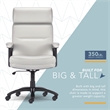 Pemberly Row Big & Tall Executive Office Chair Bonded Leather in Light Gray