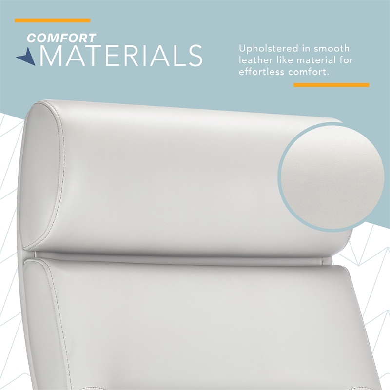 Pemberly Row Big & Tall Executive Office Chair Bonded Leather in Light Gray