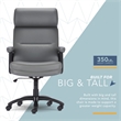 Pemberly Row Classic Big & Tall Executive Office Chair Bonded Leather in Gray