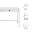 Pemberly Row Wooden Modern / Contemporary Writing Desk in White