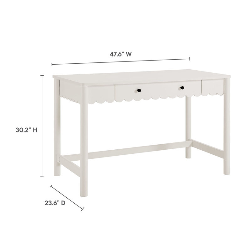 Pemberly Row Wooden Modern / Contemporary Writing Desk in White