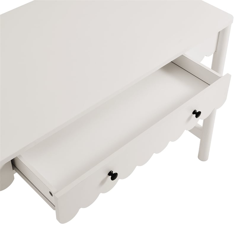 Pemberly Row Wooden Modern / Contemporary Writing Desk in White