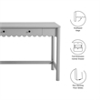 Pemberly Row Wooden Modern / Contemporary Writing Desk in Light Gray