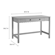 Pemberly Row Wooden Modern / Contemporary Writing Desk in Light Gray