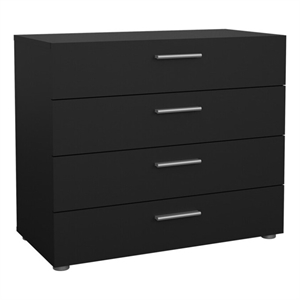 Pemberly Row 31&quotW 4-Drawer Bedroom Storage Chest in Black Matte