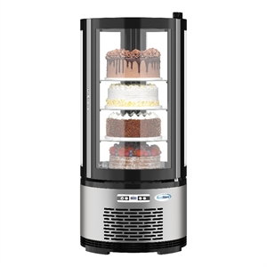 Pemberly Row 19&quot Circular Refrigerated Countertop Bakery Display Case in Silver