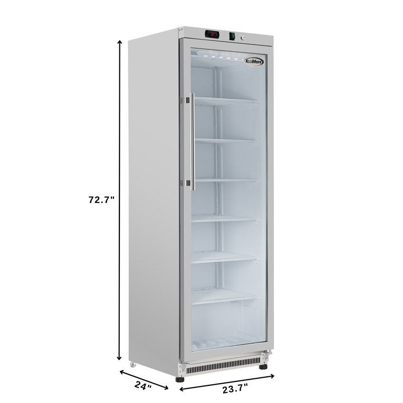 Pemberly Row 12 cu. ft. Commercial Freezer with Glass Door-Manual Defrost