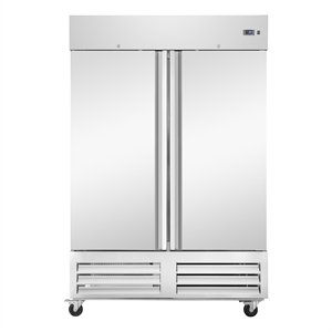 Pemberly Row 54&quot Commercial Two-Door Convertible Reach in Refrigerator in Silver