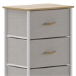 Pemberly Row 4 Drawer Dresser in Oak Wood Top/White Iron Frame/Beige Drawers