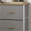 Pemberly Row 4 Drawer Dresser in Oak Wood Top/White Iron Frame/Beige Drawers